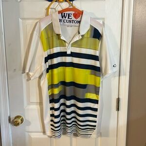 Oakley White/Lime Green Polo (Hydrolix)